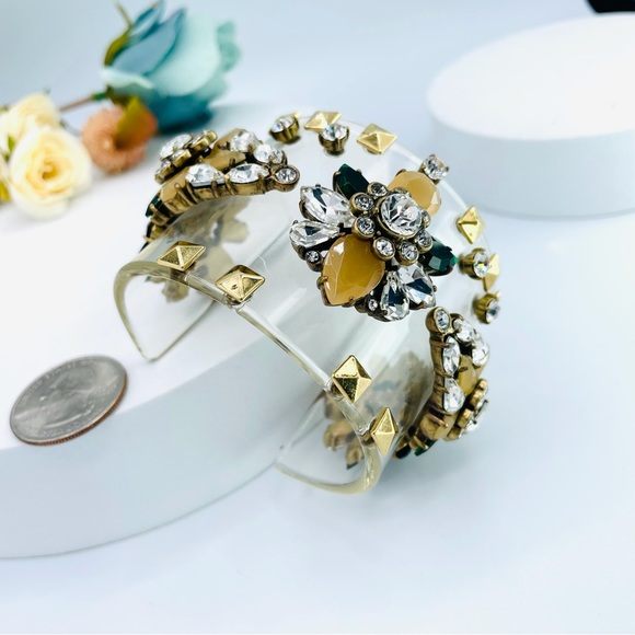 J. Crew Jewelry Jcrew Vintage Crystals Cuff Bracelet Poshmark